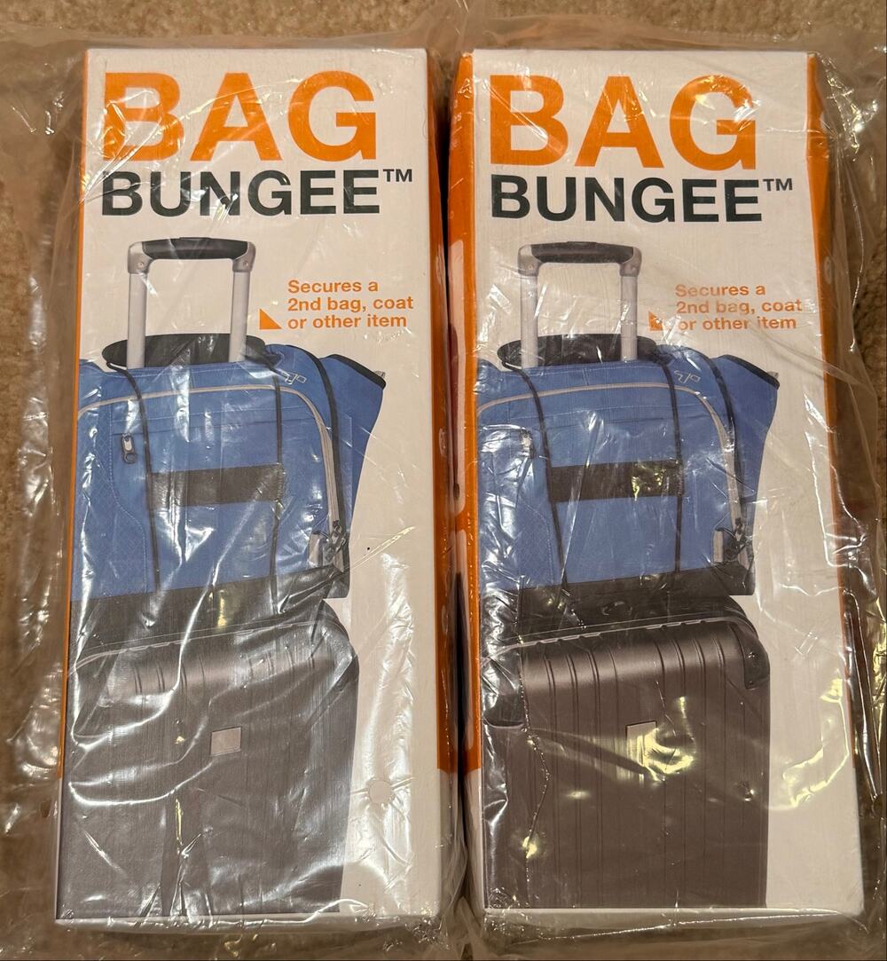 Lot of 2 Travelon Bag Bungee Luggage Straps Black Style 12181 New Sealed 2-Pack